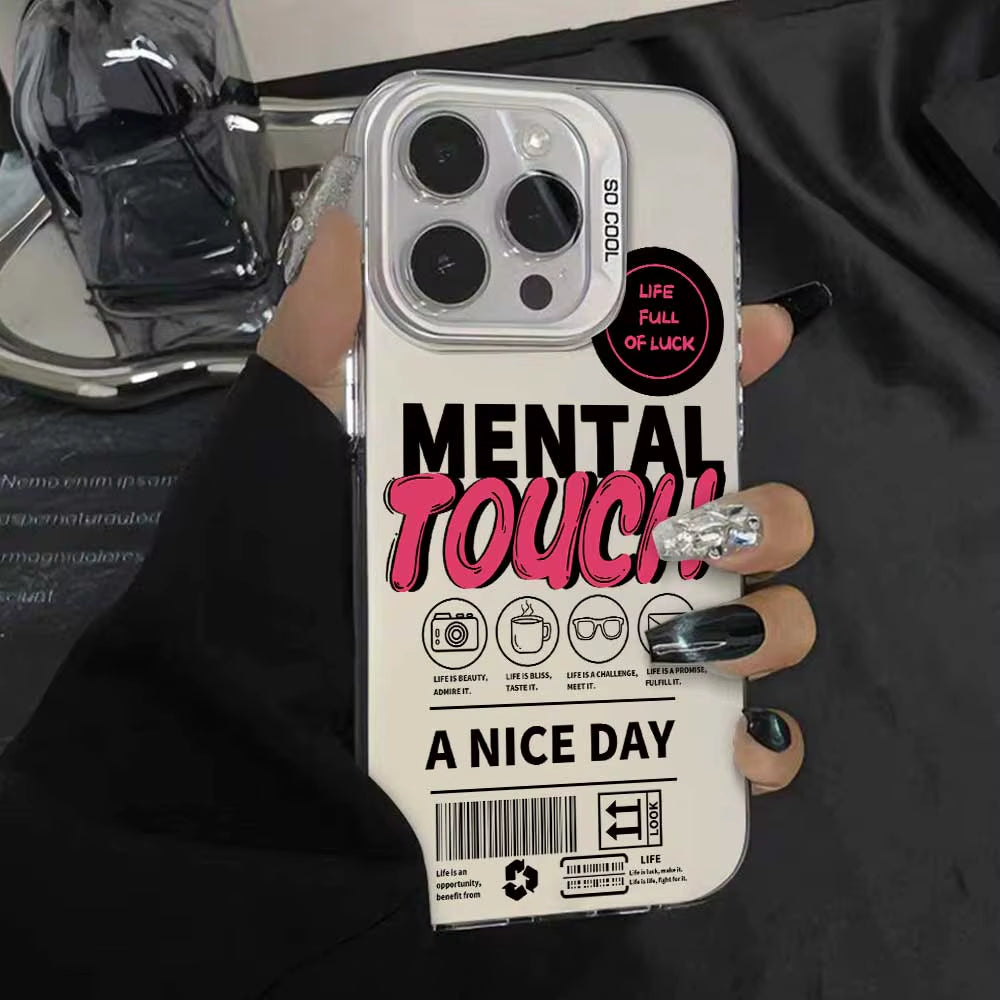 Case for Iphone 16 15 14 13 12 11 Pro Max 16 plus 15+ 14+ X XS Max XR 7 8 plus SE 2020 2022 2023 Silver IMD Phone Cover Casing