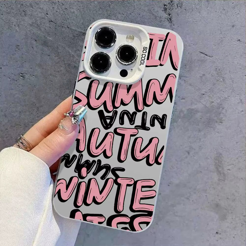 Case for Iphone 16 15 14 13 12 11 Pro Max 16 plus 15+ 14+ X XS Max XR 7 8 plus SE 2020 2022 2023 Silver IMD Phone Cover Casing