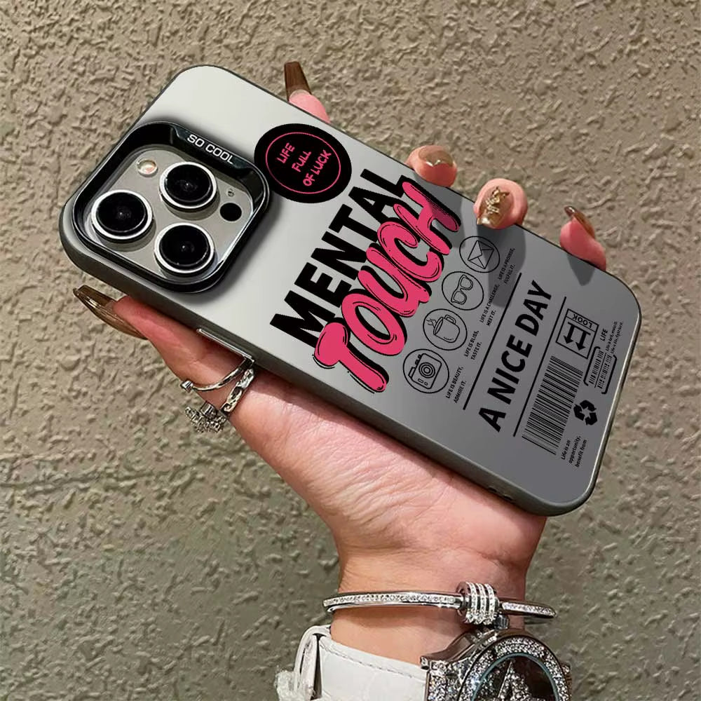 Case for Iphone 16 15 14 13 12 11 Pro Max 16 plus 15+ 14+ X XS Max XR 7 8 plus SE 2020 2022 2023 Silver IMD Phone Cover Casing