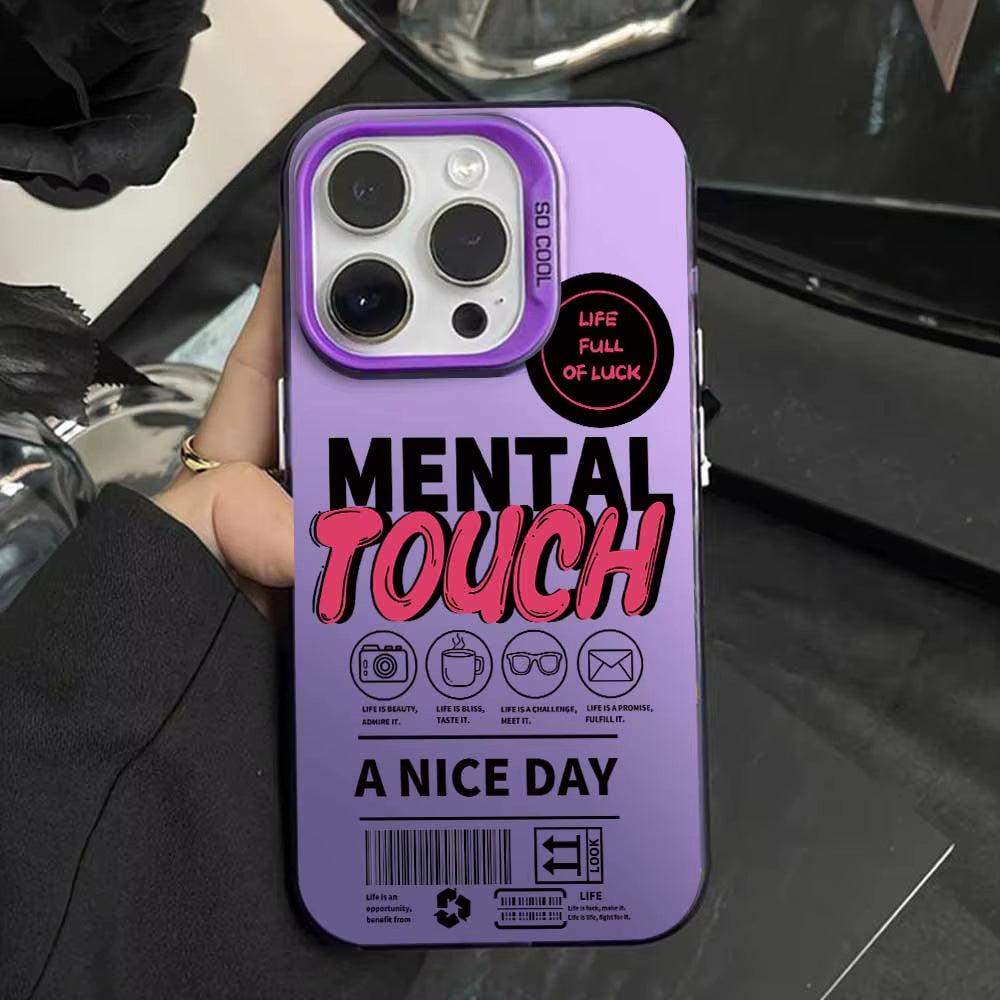 Case for Iphone 16 15 14 13 12 11 Pro Max 16 plus 15+ 14+ X XS Max XR 7 8 plus SE 2020 2022 2023 Silver IMD Phone Cover Casing